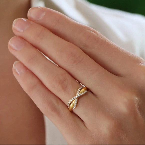 Tiffany & Co Gold Pave Infinity Ring - Picture 1 of 4